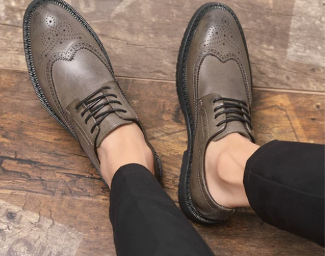 秋冬布洛克男鞋韩版英伦潮鞋休闲商务正装皮鞋...