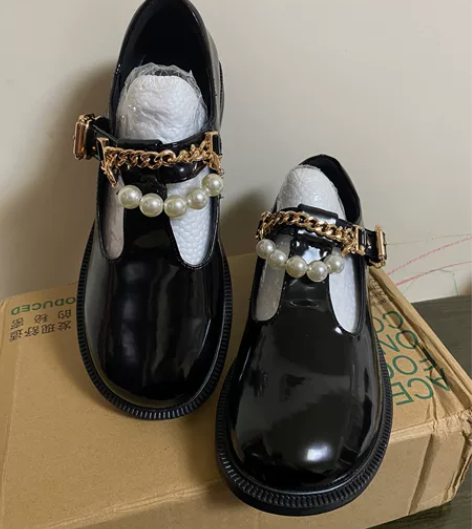 小皮鞋女玛丽珍鞋新款2022年厚底增高 3...