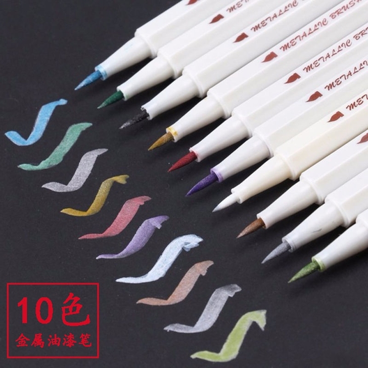 Sta斯塔6551毛笔金属油漆笔10色珠光...