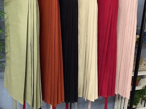 五五年原创汉服8分裙马面裙中长款 穿孔 梯...