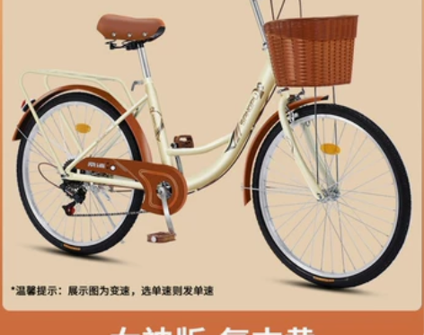 自行车女款通勤轻便实心胎单车复古代步26寸...
