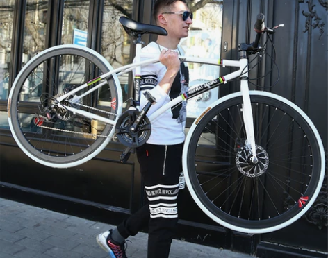 变速死飞自行车实心胎网红活飞超轻公路赛车轻...