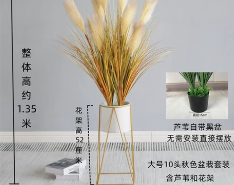 仿真芦苇草狗尾巴草落地室内客厅卧室装饰花