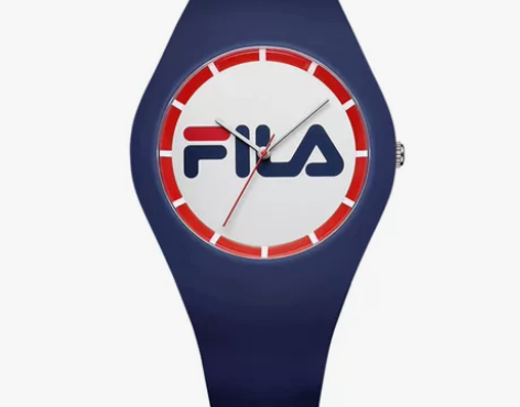 FILA/斐乐正品潮牌果冻玫红硅胶石英表运...