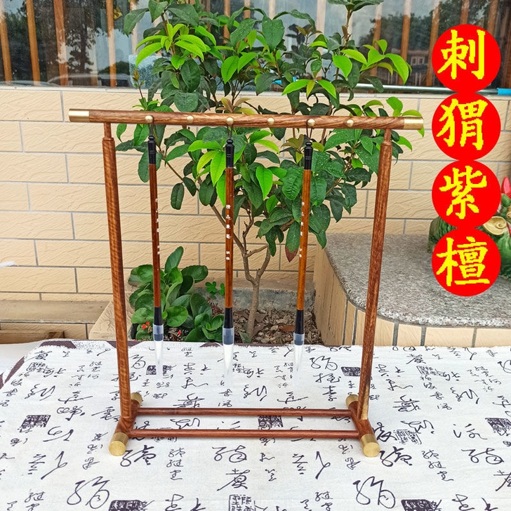 新中式毛笔架笔挂简约现代红木笔架毛笔挂实木...