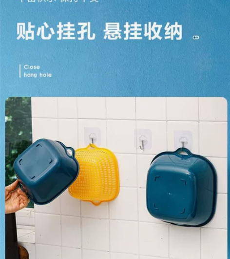 双层塑料洗菜盆沥水篮子。 厨房神器多功能客...