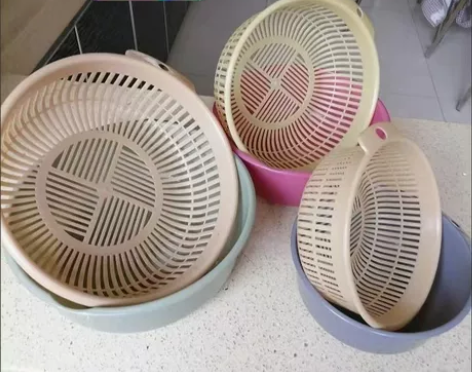 【6件套便宜包邮】双层洗菜盆沥水篮洗水果盆...