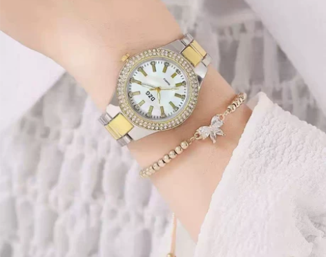 富二代送的瑞士正品名表飞亚达款满钻手表女奢...