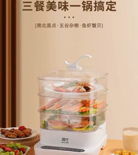 全新低价处理  现代多功能电蒸锅家用三层大...