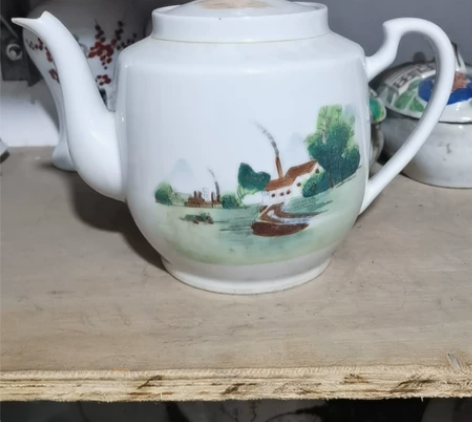 全品文革祖光风光手绘包老包真茶壶原盖 感兴...