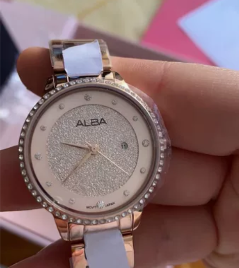 全新精工ALBA雅柏女石英表 金色AH7W...