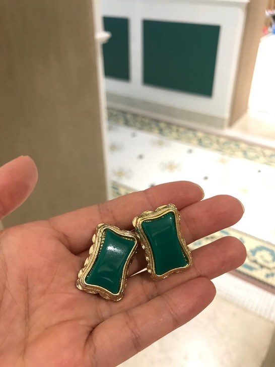 Vintage 金边巴洛克洛可可风格翡翠绿...