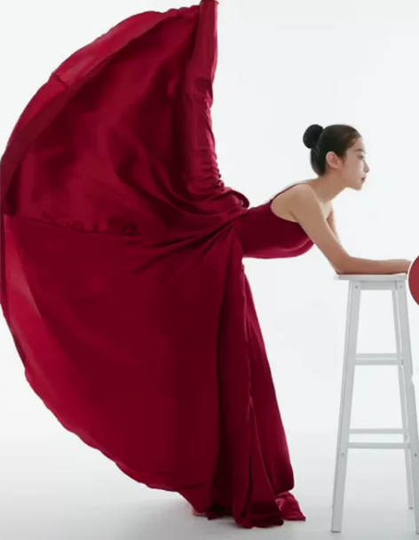 古典舞蹈服女飘逸半身长款大摆裙子新疆现代