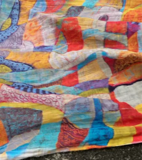 100支纯苎麻抽象风格数码印花！幅宽1米4...