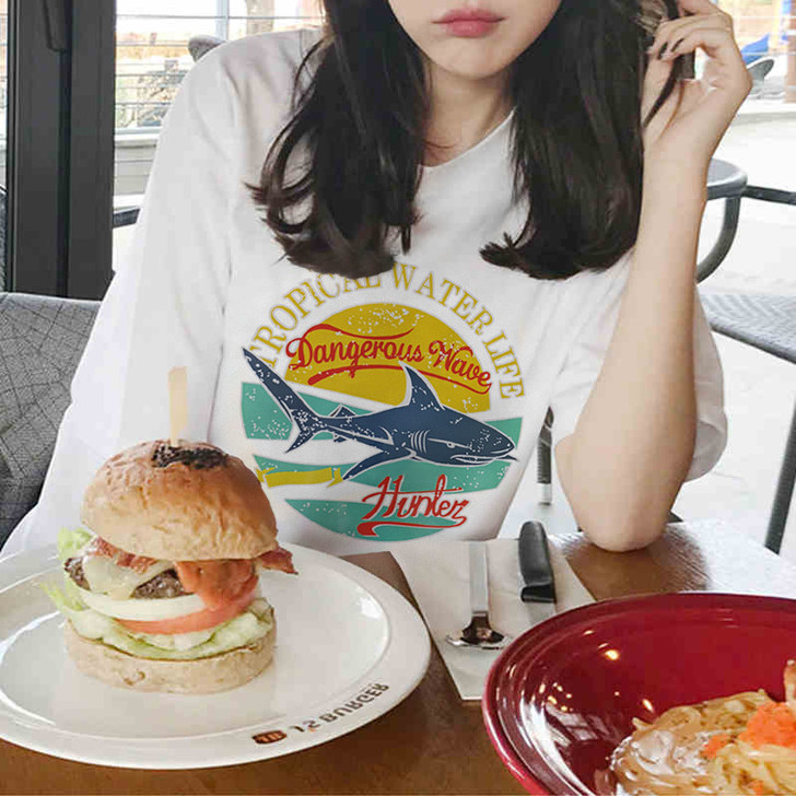 2019春夏季新款短袖t恤女宽松韩版百搭学...