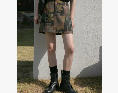 你好卡农 原创复古民族风绣花半身裙女202...