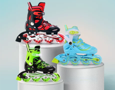 ?美洲狮轮滑鞋儿童女童溜冰鞋男孩初学者旱冰...