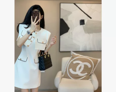时尚港风女夏季新款小香风高级感轻熟套装味套...