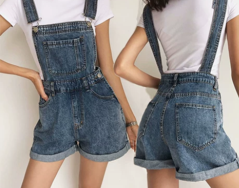 韩版宽松牛仔背带裤女2020夏季新款减龄浅...