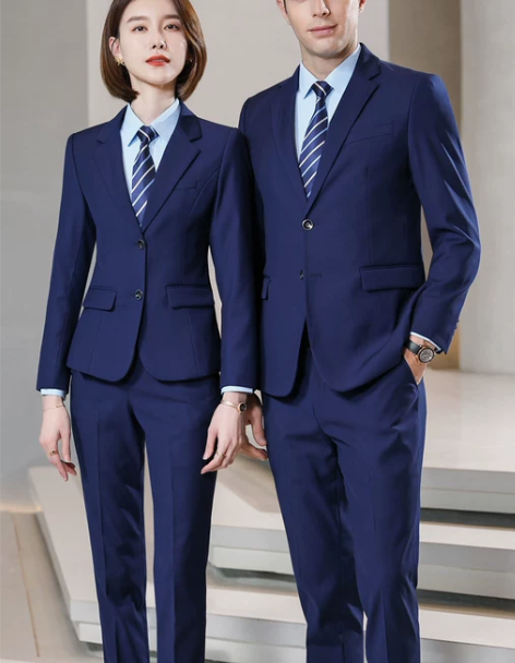 西装套装蓝色西装男士正装男女同款职业装工作服