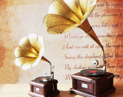 饰品装饰美式复古仿真留声机唱片机道具模型家...