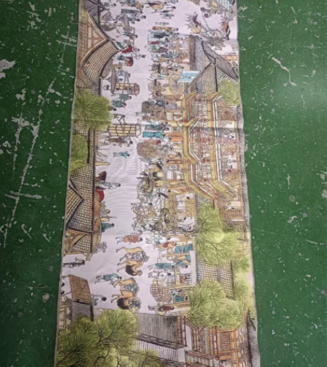 刺绣古玩店捡漏处理了，一幅清明上河图 织锦...