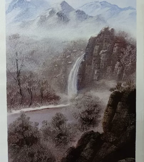 纯手绘山水画送礼自用办公室风景画 画芯尺寸...