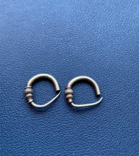 清代鎏金银耳环 味道十足，工艺精美。保存的...