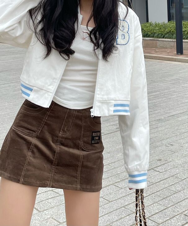 心动棒球校花 元气纯欲小甜心刺绣奶蓝棒球服...