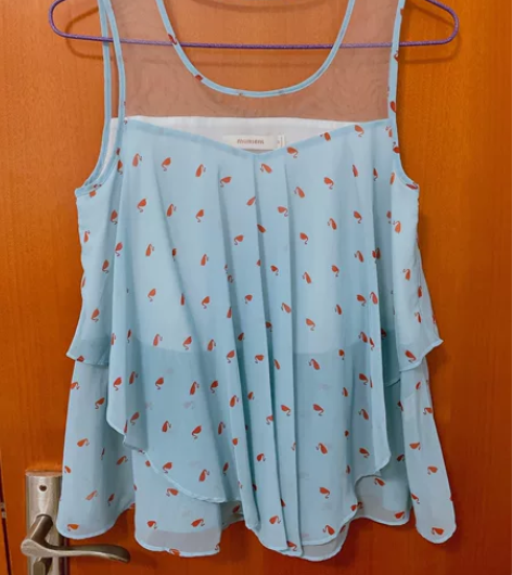 假隐形漏肩短袖背心 上半部分是超软纱 下面...