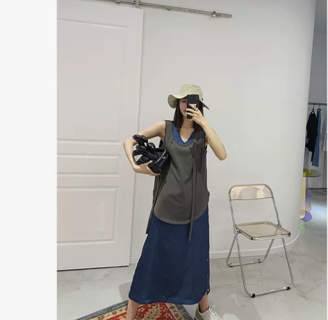 MONA 背心两件套女夏季轻熟风法式复古洋...