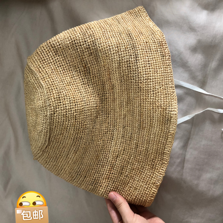植物编织防晒帽