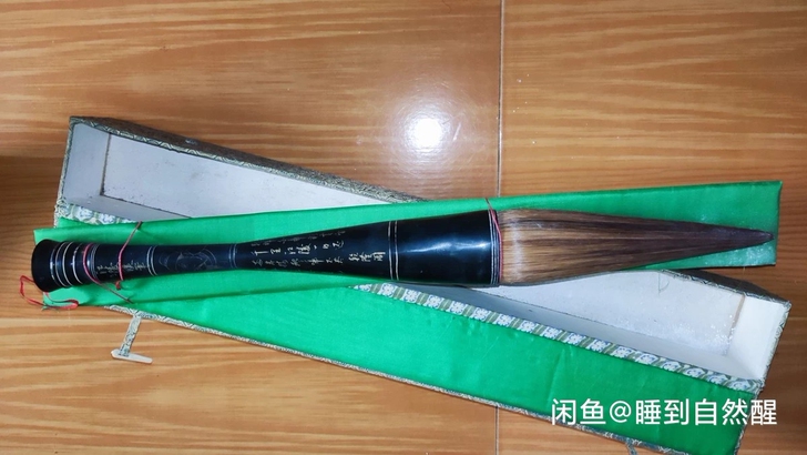 狼毫大斗笔,八十年代的老毛笔,狼毫水牛角制...