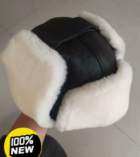 全新 【捡漏款】美利奴皮毛一体雷锋帽冬季保...