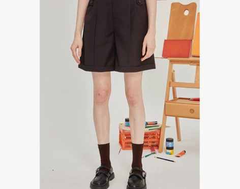 【近全新】LOLOL 复古学院风宽松高腰西...