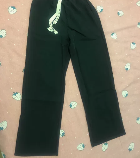 全新复古纯色直筒阔腿休闲裤，黑灰色，S码，...