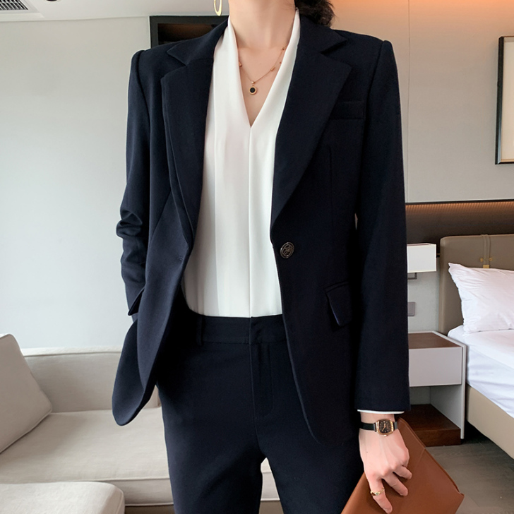 公务员面试服装教师职业装西装套装秋长袖正装...