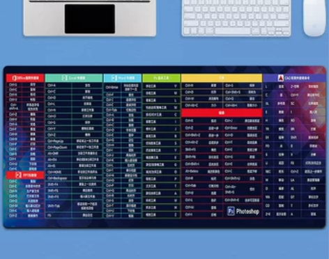超大号鼠标垫办公快捷键设计大全加厚锁边男女...