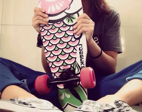 滑板小鱼板滑板初学者女生滑板专业板大鱼板成...