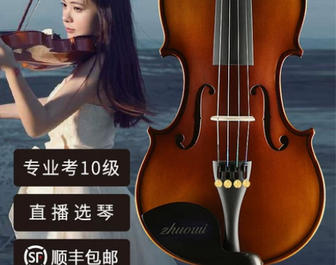 浩成进口实木小提琴初学者手工专业级儿童成人...