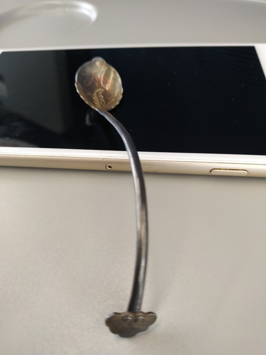 老银饰文房水盂勺做工精细，工艺难度大，非常...