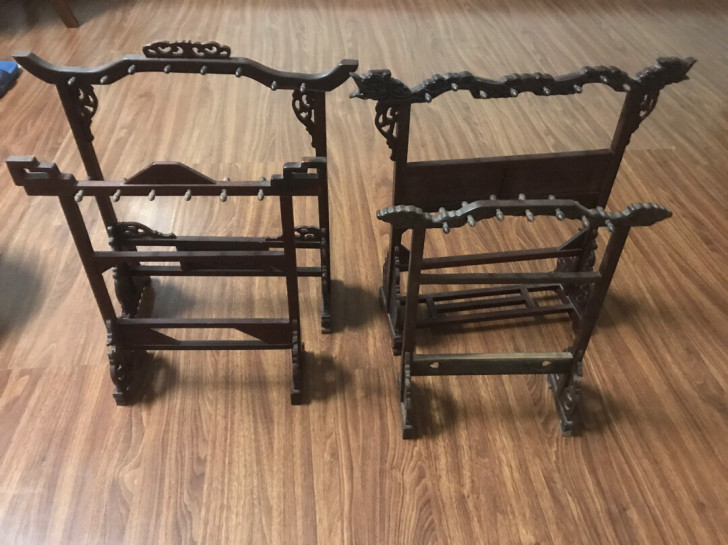 大红酸枝毛笔架，最后4个4个款式。