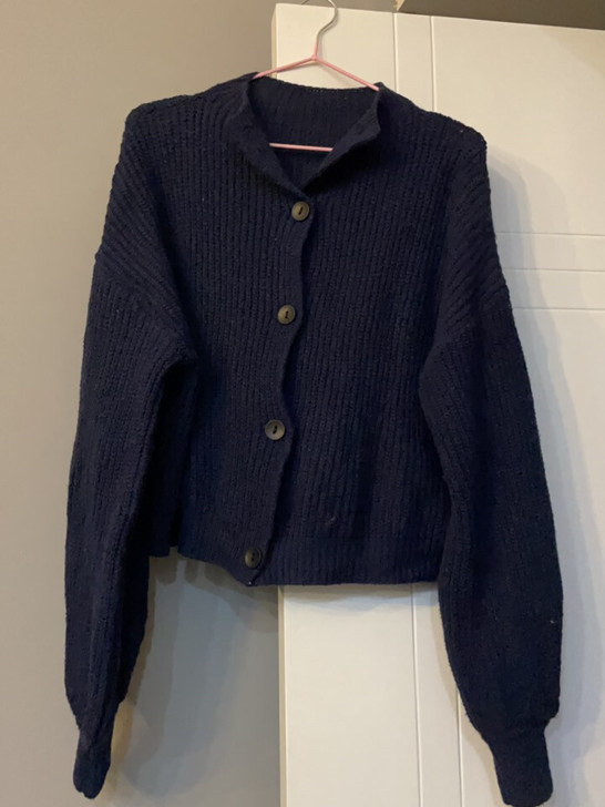 毛衣开衫外套藏青色蓝色