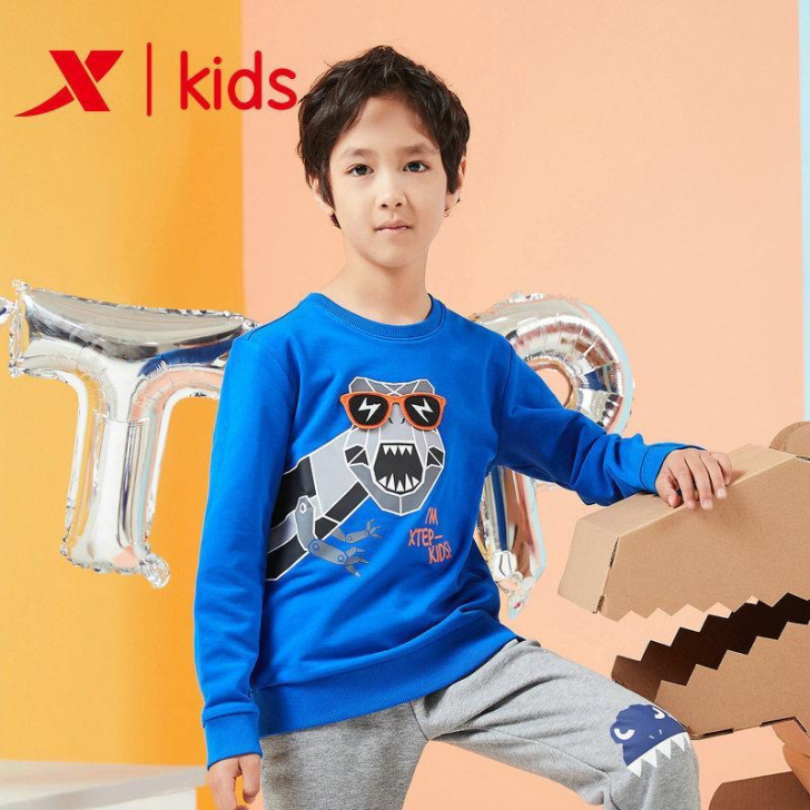 全新特步儿童春秋款套头卫衣