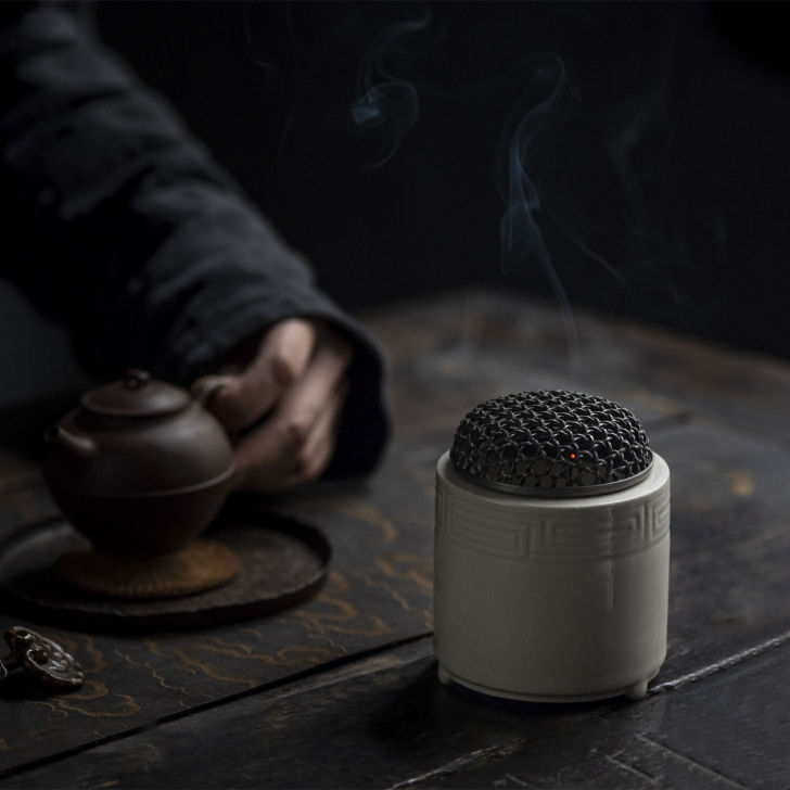 陶瓷香炉带盖家用塔香线香瓷器香插家居摆件书...