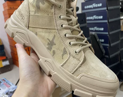 jeep吉普马丁靴男款潮高帮秋季机车骑行工...