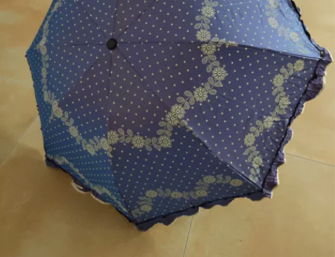 晴雨两用黑胶太阳伞 流行元素：小清新 伞面...