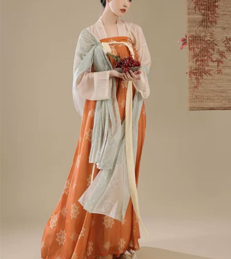 桔屿原创汉服女【长安花】唐制齐胸衫裙复原中...