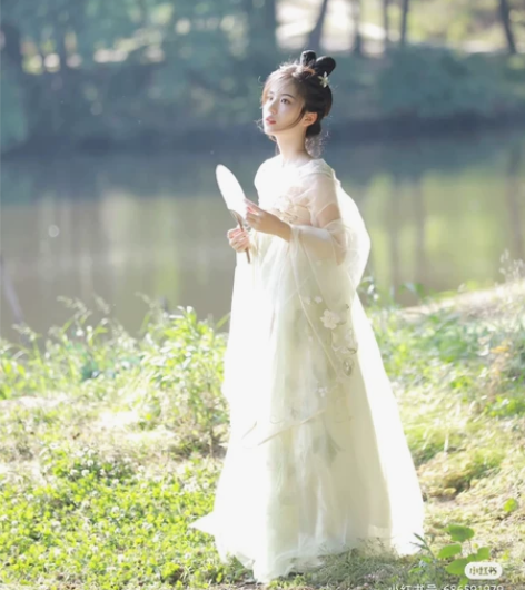 七月夕 白芙 绣花南北朝大袖襦一片式齐胸裙...