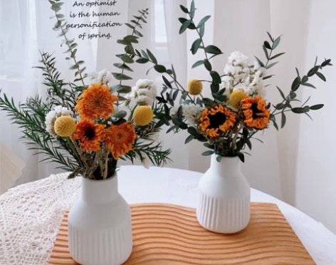 天然真花干花花束向日葵尤加利叶客厅卧室家居...